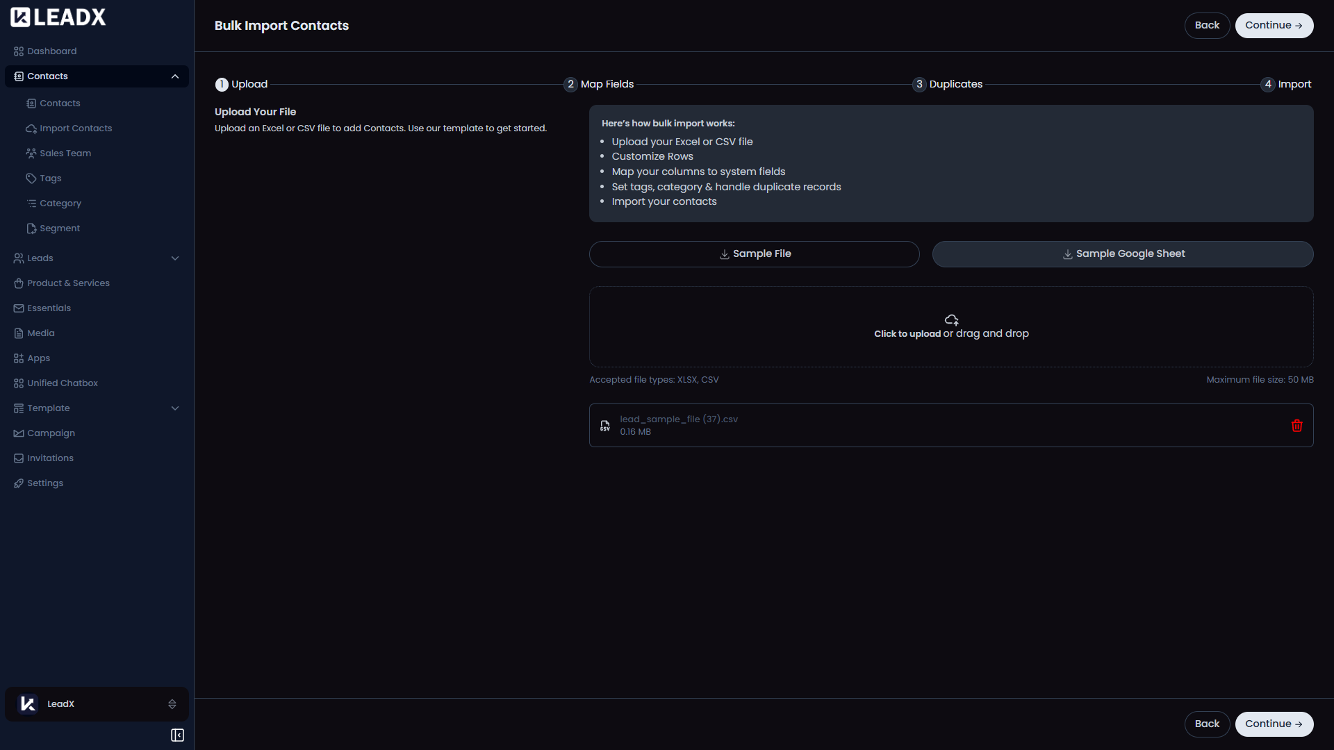 ImportContactsUploadStep placeholder