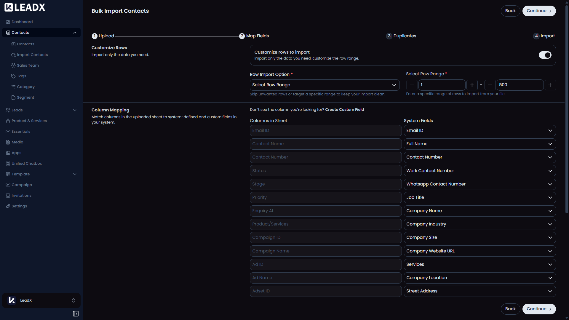 importContactMapFieldStep placeholder