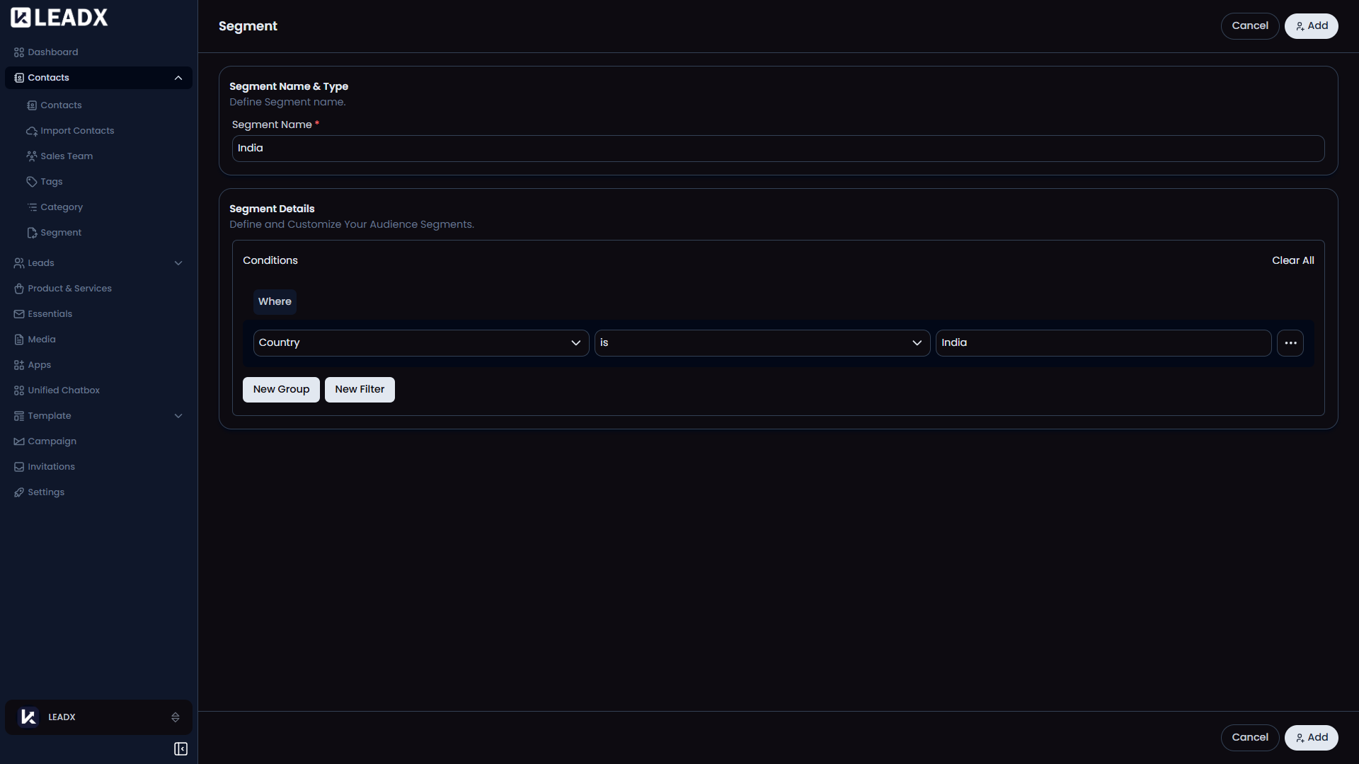 segmentsadd-segment placeholder