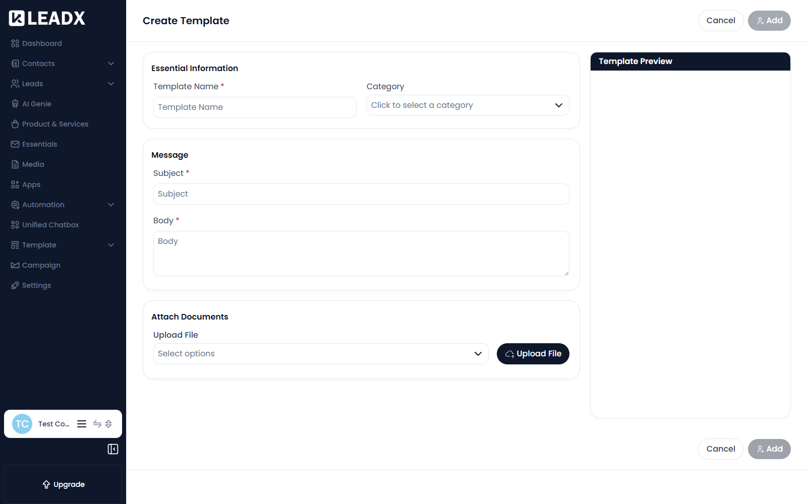 Add Email Template